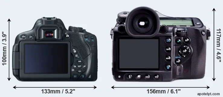 Comparison T4i or 645D rear