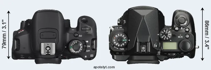 Compare T4i versus K-1 II top