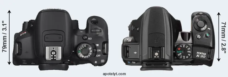 Compare T4i versus K-30 top