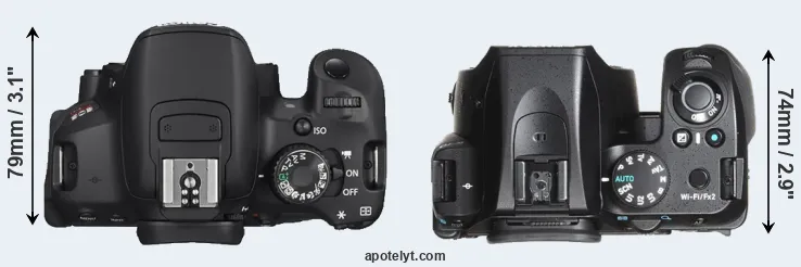 Compare T4i versus K-70 top