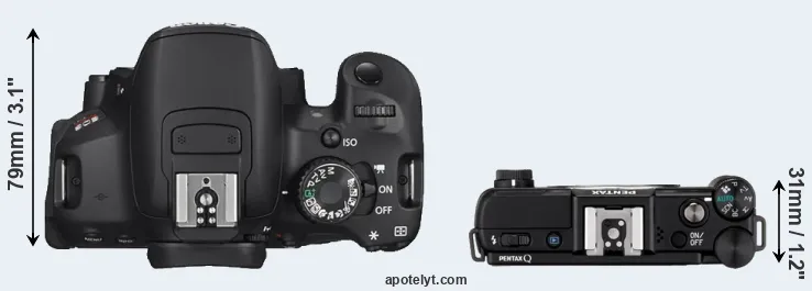 Compare T4i versus Pentax Q top