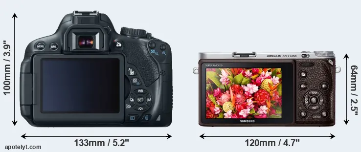 Comparison T4i or NX500 rear