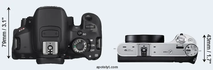 Compare T4i versus NX500 top