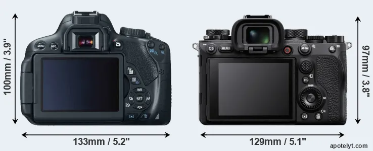 Comparison T4i or A1 rear