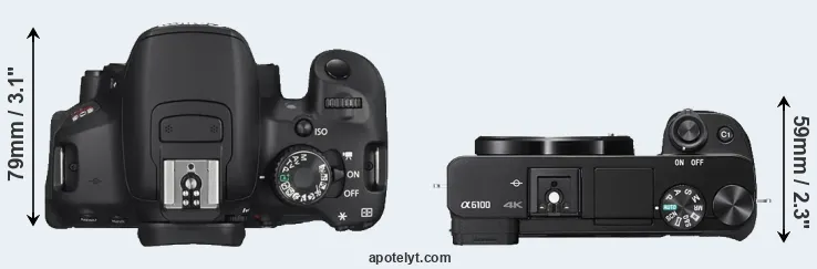 Compare T4i versus A6100 top