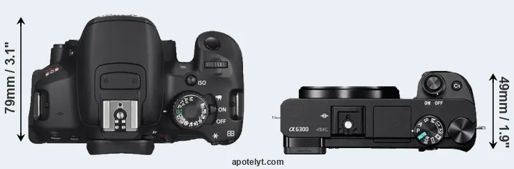 Compare T4i versus A6300 top