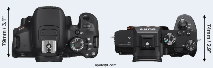 Compare T4i versus A7 III top