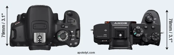 Compare T4i versus A7R IV top