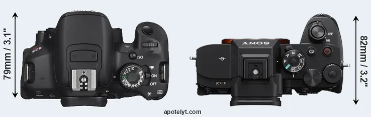 Compare T4i versus A7R V top