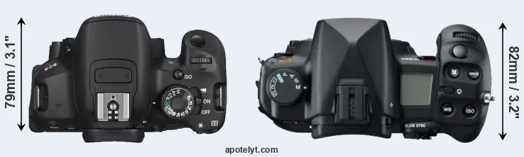 Compare T4i versus A850 top