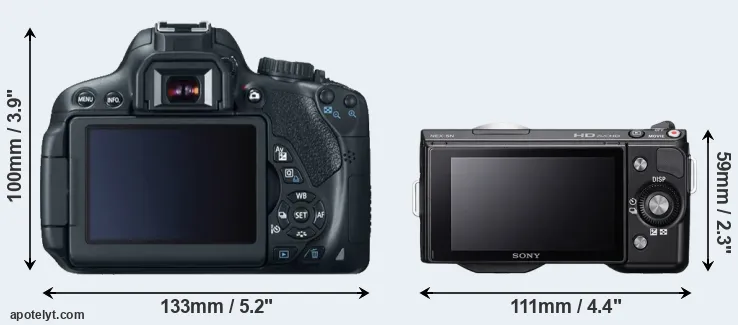 Comparison T4i or NEX-5N rear