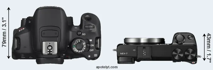 Compare T4i versus NEX-7 top
