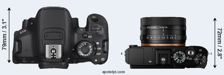 Compare T4i versus RX1R II top