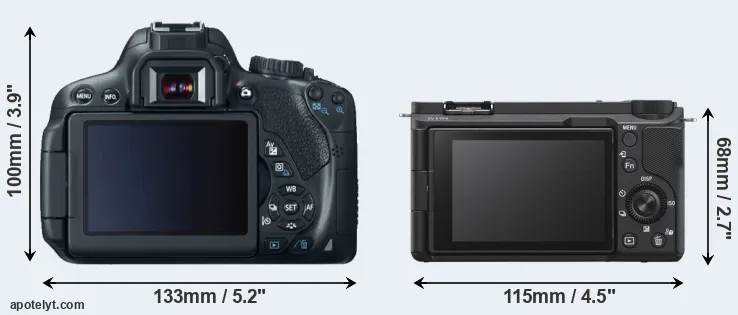Comparison T4i or ZV-E10 II rear