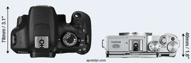 Compare T5 versus X-A2 top