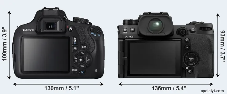 Comparison T5 or X-H2 rear