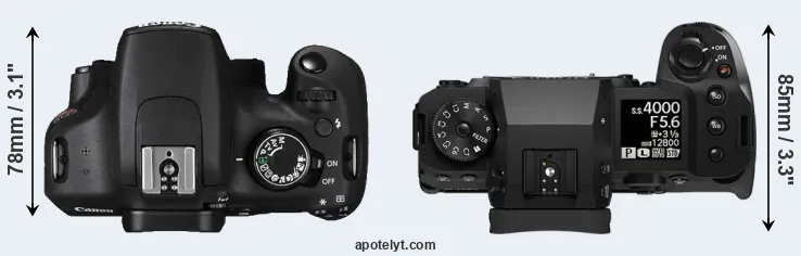 Compare T5 versus X-H2 top