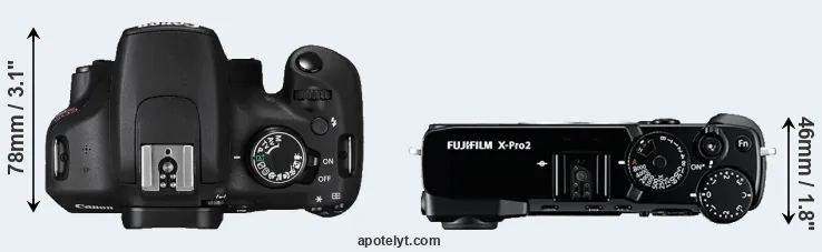 Compare T5 versus X-Pro2 top