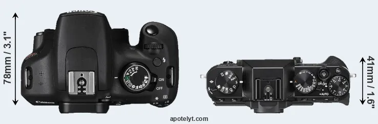 Compare T5 versus X-T20 top