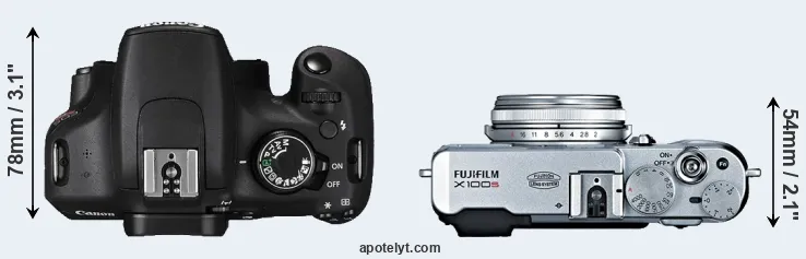 Compare T5 versus X100S top
