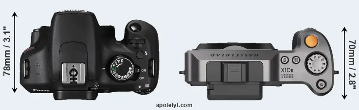 Compare T5 versus X1D II top