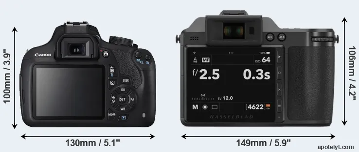 Comparison T5 or X2D 100C rear