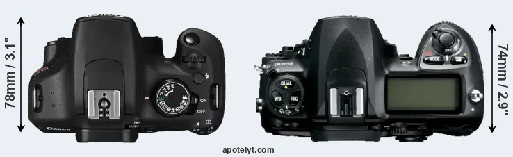 Compare T5 versus D200 top