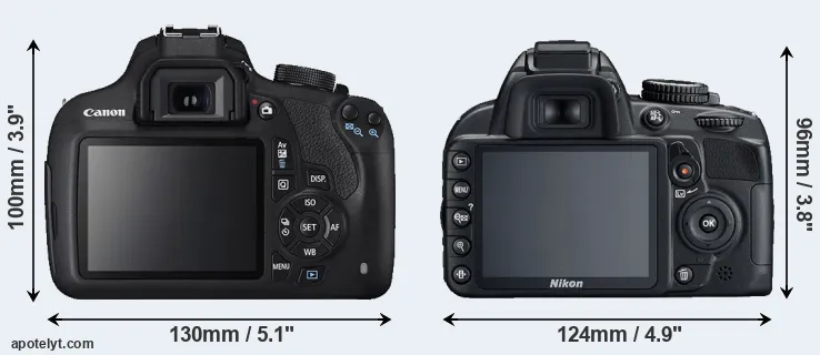 Comparison T5 or D3100 rear