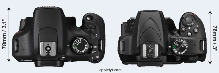Compare T5 versus D3400 top