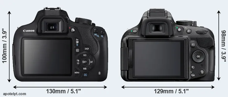 Comparison T5 or D5200 rear