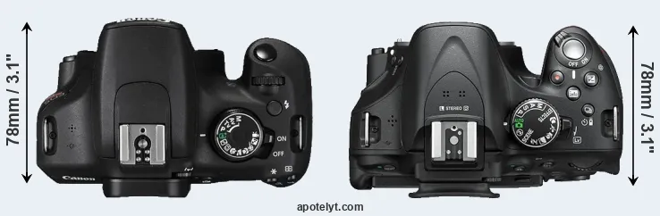 Compare T5 versus D5200 top