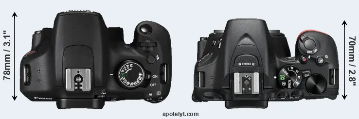 Compare T5 versus D5500 top