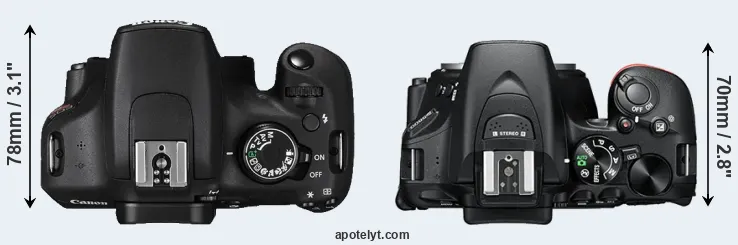 Compare T5 versus D5600 top