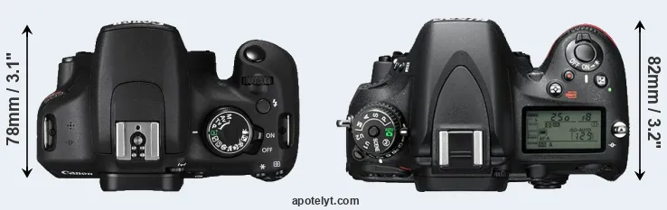 Compare T5 versus D610 top
