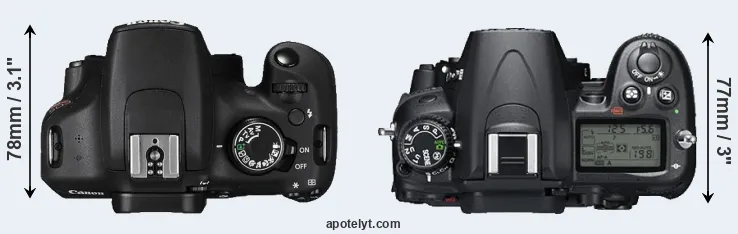 Compare T5 versus D7000 top