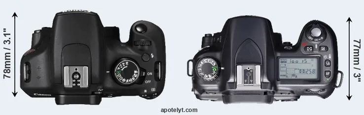 Compare T5 versus D80 top