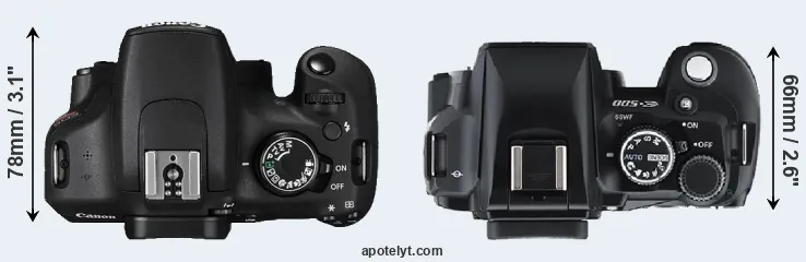 Compare T5 versus E-500 top