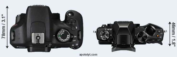Compare T5 versus E-M10 top