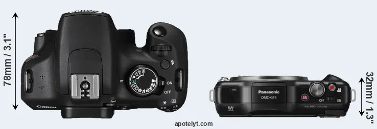 Compare T5 versus GF3 top