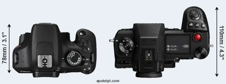 Compare T5 versus S1H top