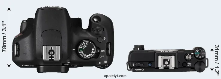 Compare T5 versus Pentax Q top