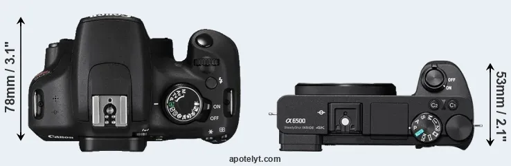 Compare T5 versus A6500 top