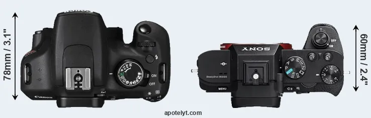 Compare T5 versus A7R II top