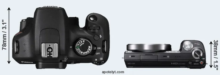 Compare T5 versus NEX-5N top