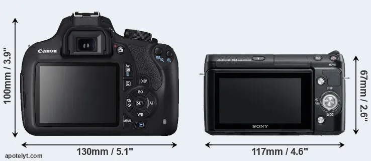 Comparison T5 or NEX-F3 rear