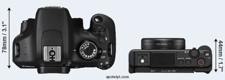 Compare T5 versus ZV-1 top