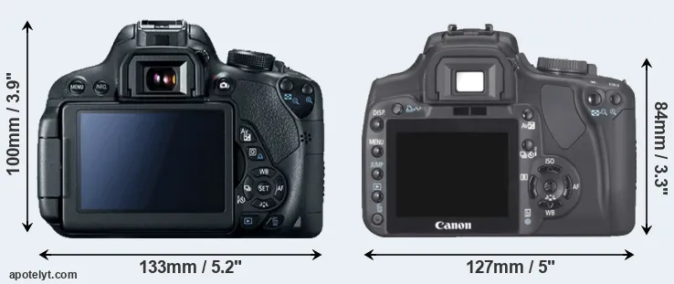 Comparison T5i or XTi rear