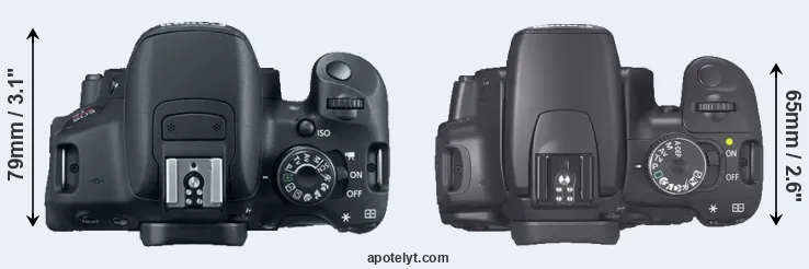 Compare T5i versus XTi top