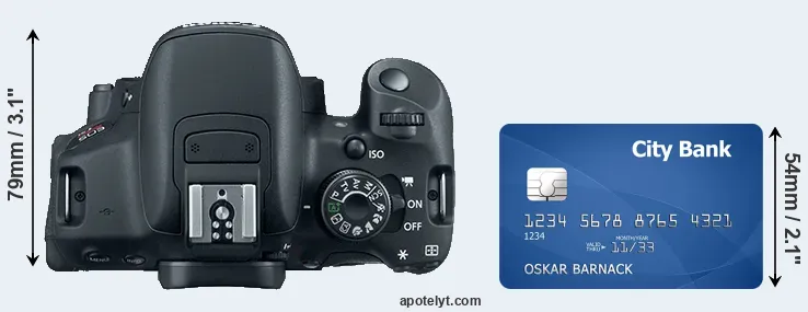 T5i versus credit card top view