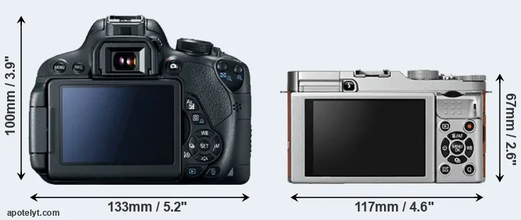 Comparison T5i or X-A2 rear